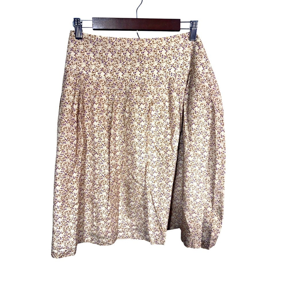 George‎ ME 16 Seashell Print Floral Skirt Women's Cotton Silk Blend